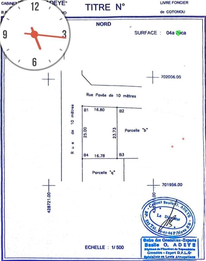 Vente parcelle 426m2 Fidjrossè plage