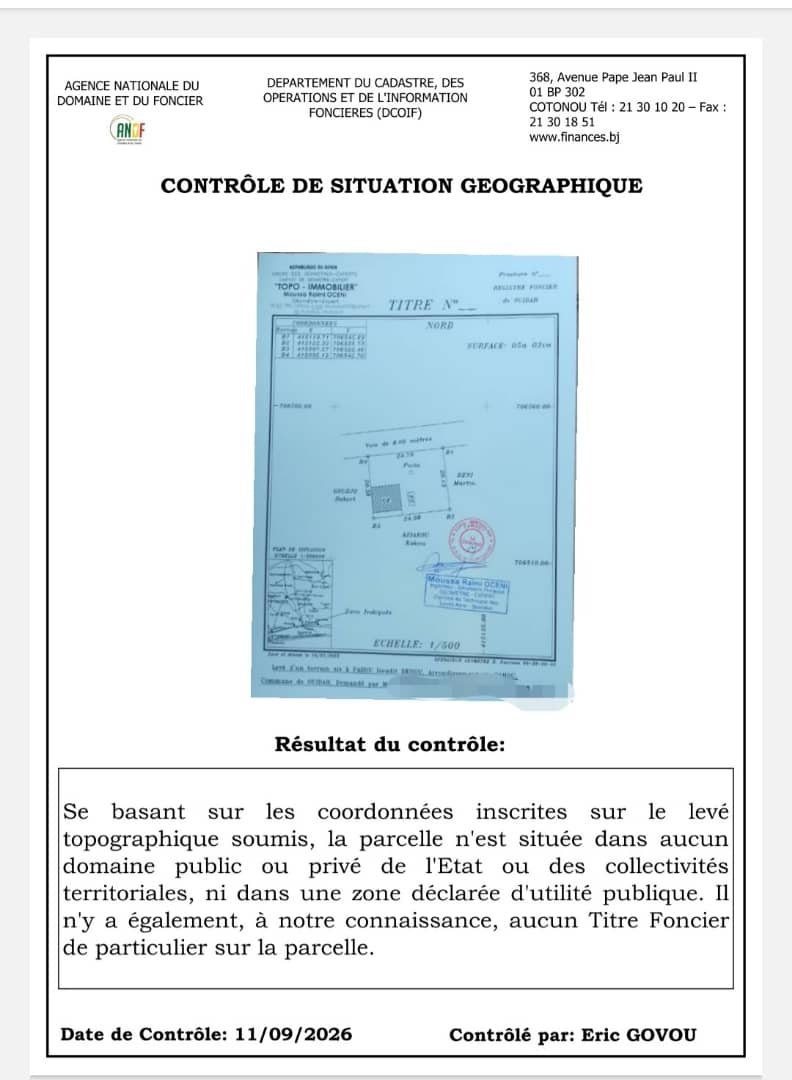 Vente parcelle 503 M2 à Pahou Dénou — photo 2